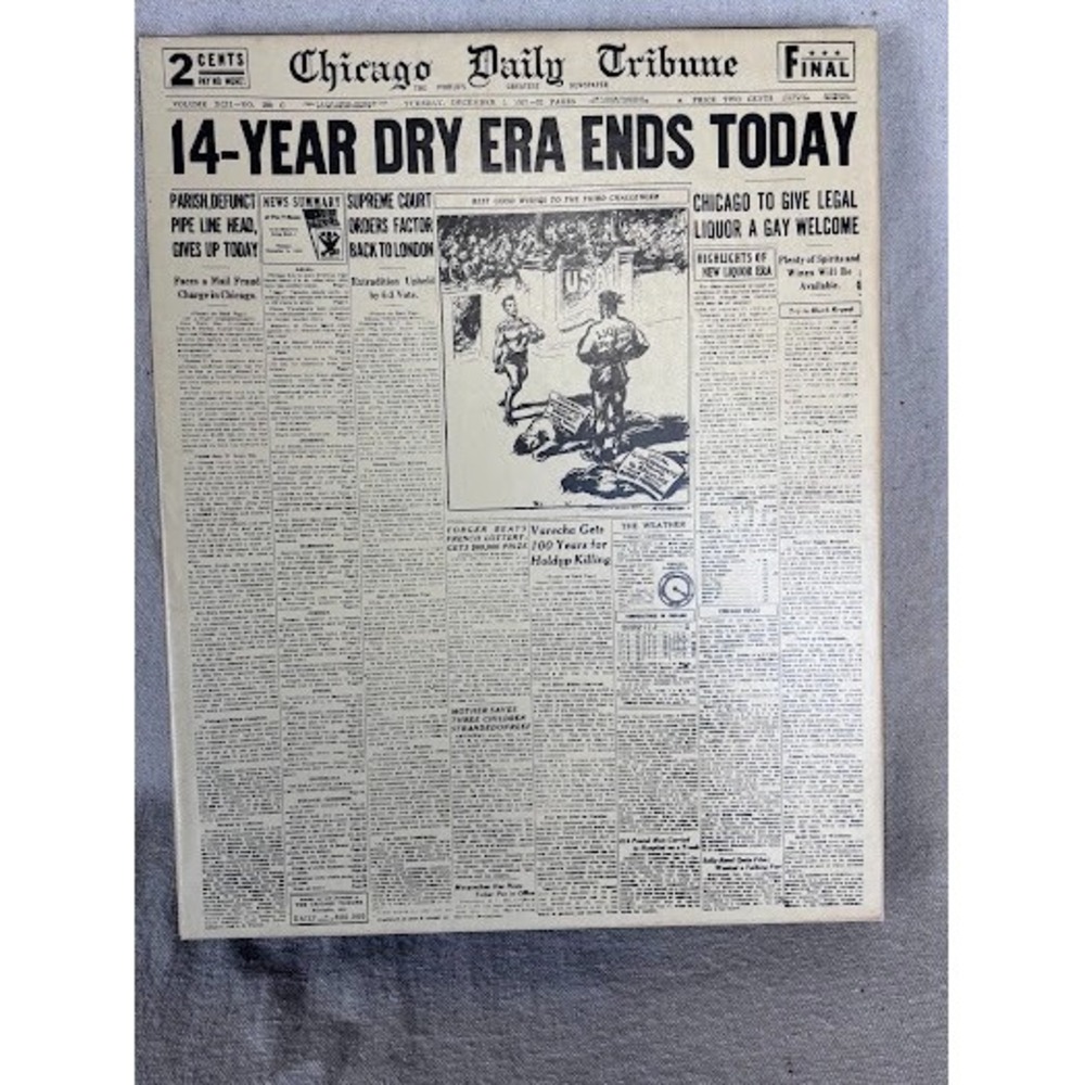 Vintage Springbok Repeal Of Prohibition Jigsaw Puzzle 500+ Chicago Daily Tribune
